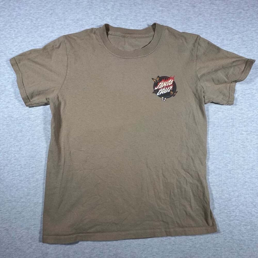 Santa Cruz Flame Ringed Dot T-Shirt Brown Graphic